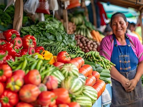 Muestra de ingredientes frescos en un mercado tradicional latinoamericano