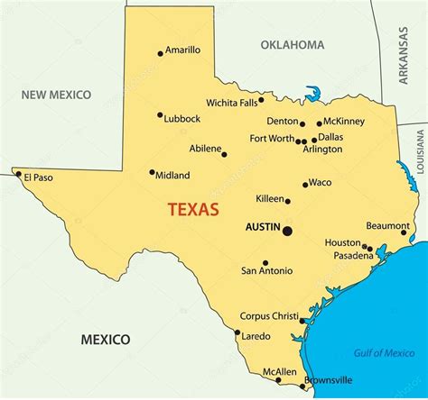 Mapa de Texas con puntos resaltando la influencia de la cocina Tex-Mex