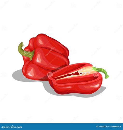 Ilustración de pimientos rojos frescos