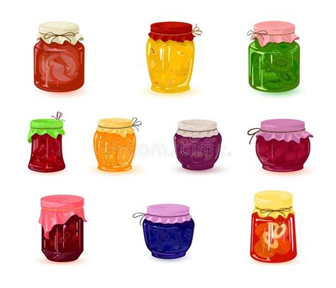 Ilustración de tarros de mermelada de pimiento recién envasados