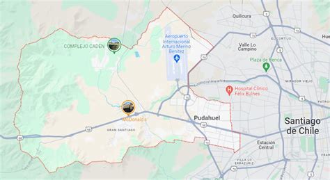 Mapa de ubicación de la planta de producción en Pudahuel, Santiago
