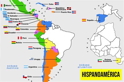 Mapa de Hispanoamérica destacando las regiones con variaciones de tortas fritas