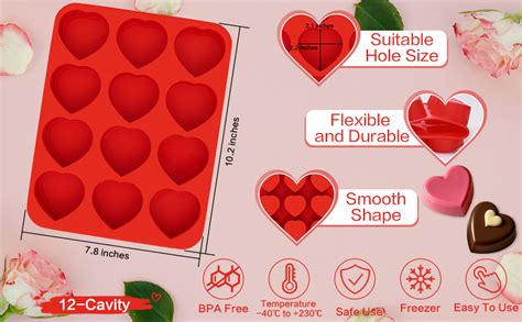 Molde de silicona en forma de corazón con chocolate