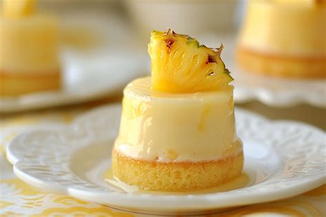 Mousse de piña en moldes individuales antes de desmoldar