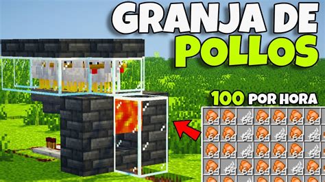 Esquema de una granja de pollos automatizada en Minecraft, mostrando el mecanismo de alimentación y recolección
