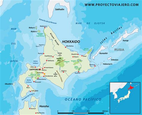 Mapa de las zonas de cultivo en Japón destacando la isla de Hokkaido y las áreas agrícolas principales.