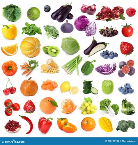 Infografía con diferentes frutas y verduras