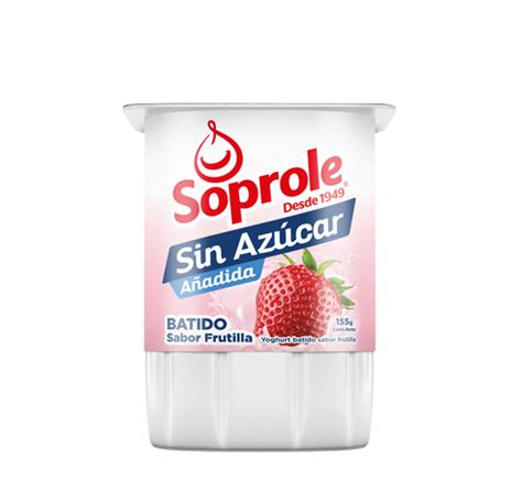 Tabla comparativa del contenido de azúcar en yogures Soprole