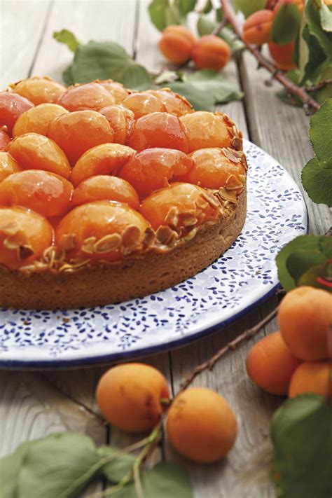 foto de una tarta de damasco y frangipane con mermelada