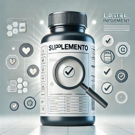 Etiqueta de suplemento con sellos de certificación