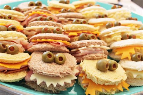 sándwiches monstruo creativos para fiestas infantiles