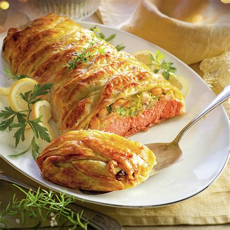 Imagen de un salmón en hojaldre (Salmón en croûte).