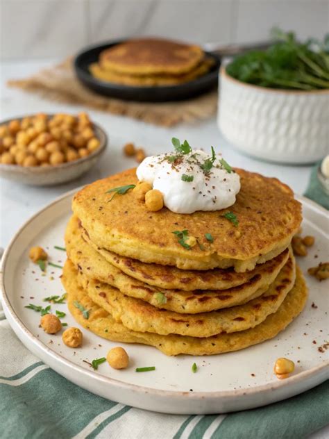 foto de pancakes salados de garbanzo