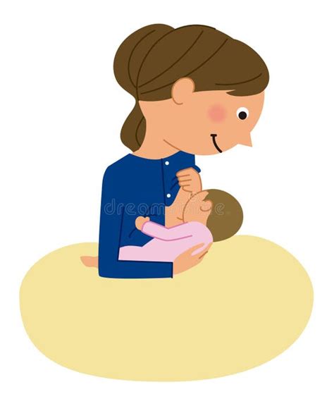 Ilustración de una madre lactante colocando un paño de muselina sobre su hombro mientras sostiene al bebé para eructar.