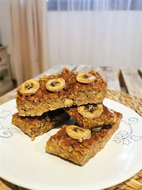 Barritas de plátano, avena y cacahuete para merienda