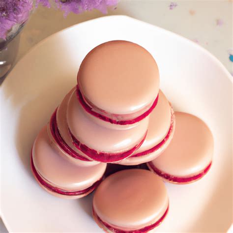 Macarons rellenos con ganache de frambuesa fresca