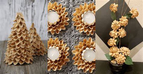Artesanías hechas con cáscaras de nuez