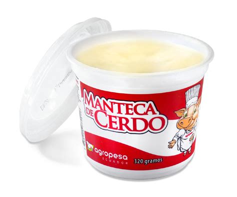 Recipiente de manteca de cerdo de color blanco puro