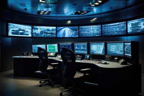 Sala de control moderna con pantallas de monitoreo de procesos industriales