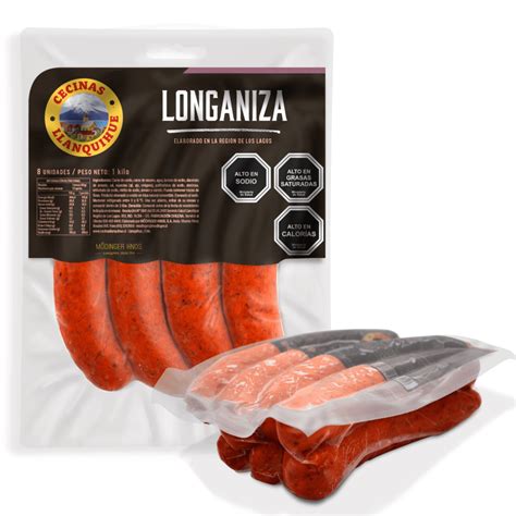 Foto de productos Cecinas Llanquihue línea Origen (salchichas, longanizas, chorizos) con el logo Angus