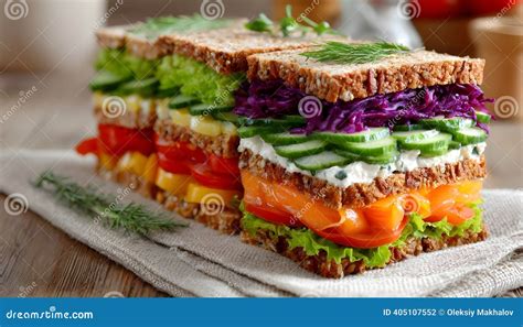 Variedad de sándwiches coloridos y saludables para niños