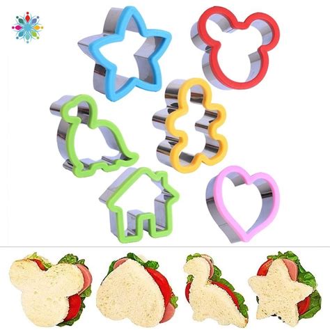 Sándwiches con formas divertidas para niños (estrella, corazón, dinosaurio)