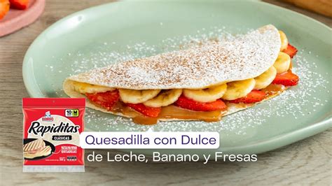 Quesadilla dulce con fresas y chocolate