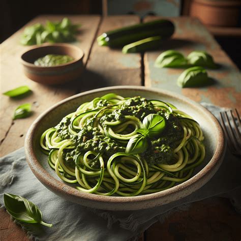 Espagueti de calabacín con salsa