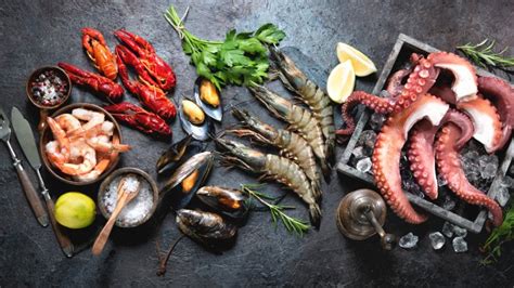 infografía sobre perfiles de sabor y texturas de diferentes mariscos