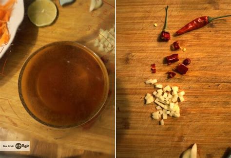 Ingredientes para Nuoc Cham: salsa de pescado, lima, ajo, chiles, azúcar