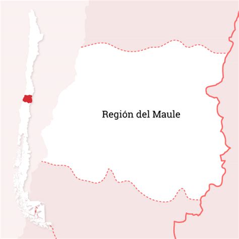 Mapa de Chile destacando la región del Maule y la ubicación histórica de Chanco