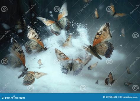 mariposa revoloteando en el interior de una casa, vista a través de una ventana