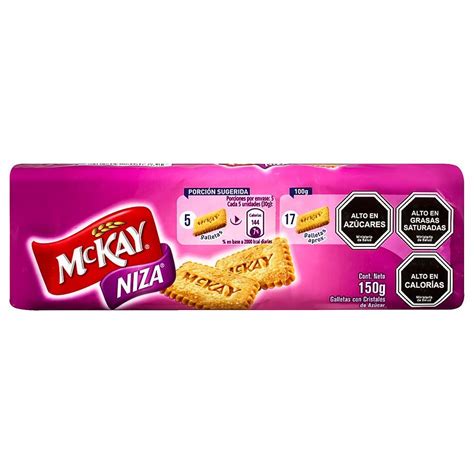 Infografía de los ingredientes principales de las Galletas MCKAY Niza