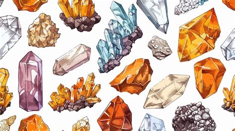 Colección de gemas de alma de diferentes tamaños y tipos