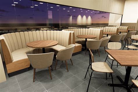 Interior de un restaurante acogedor con mesas y sillas