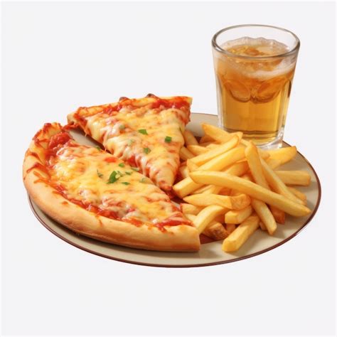 Diseño de un combo de pizza, nuggets, papas y bebida