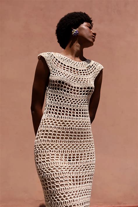 Vestido de crochet con patrón de piñas para mujer