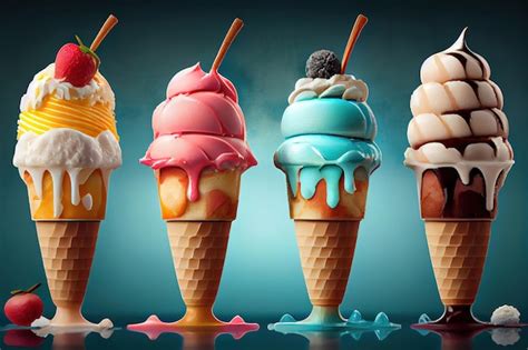 Infografía que muestra la variedad de postres helados disponibles en juegos: desde conos clásicos hasta bowls decorados.