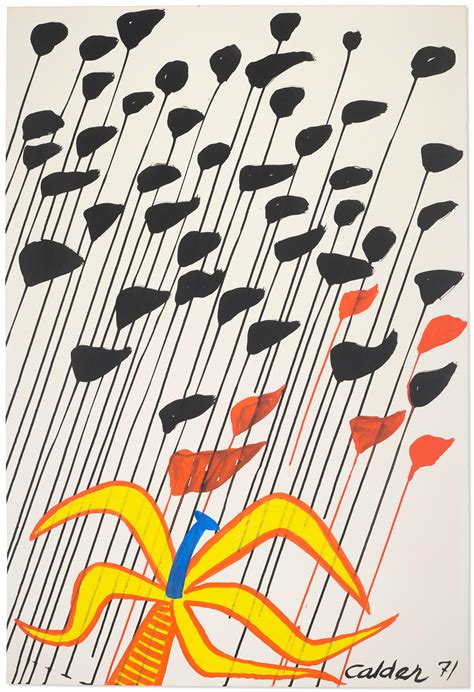 Alexander Calder, Bosbies & Uniforms. 1971. Gouache sobre papel Canson
