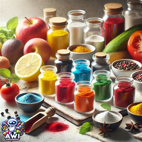 Variedad de colorantes alimentarios y glaseado teñido