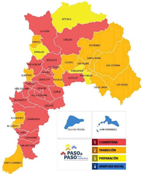 Mapa de la Quinta Región de Valparaíso destacando centros urbanos como Valparaíso y Viña del Mar