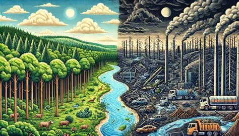 Ilustración de las plantaciones de palma y su impacto ambiental
