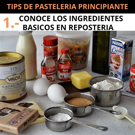 Esquema detallado de los ingredientes base de la repostería francesa: mantequilla, harina, huevos y azúcar.