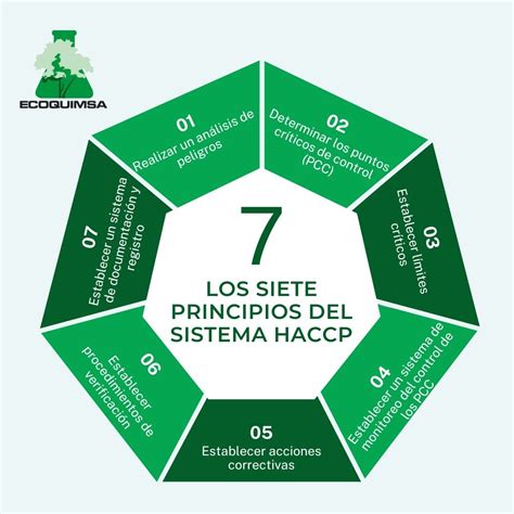 Esquema general de los 7 principios del sistema HACCP para la industria alimentaria