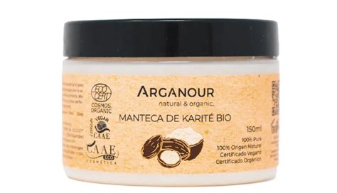 Esquema de las fuentes de la manteca de karité (árbol, nueces) y la manteca de mango (fruta, semilla)