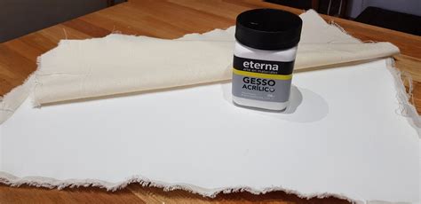 Esquema de un lienzo preparado con gesso para pintura acrílica