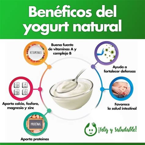 infografía detallando los nutrientes y beneficios para la salud del yogur