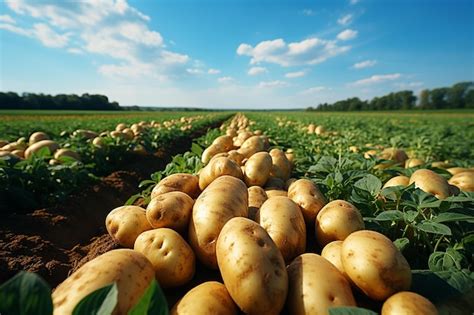 Campo de patatas con legumbres creciendo cerca