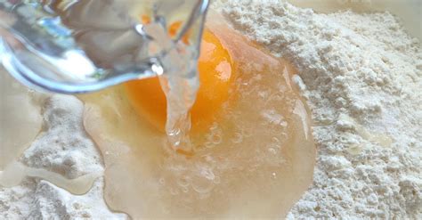 Esquema paso a paso de la mezcla de ingredientes para la masa