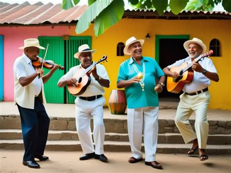 Esquema visual que compara un grupo de merengue dominicano tradicional (con acordeón, güira, tambora) y un grupo de merengue venezolano (con guitarra, bajo, cuatro venezolano).